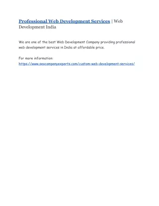 professional web development services