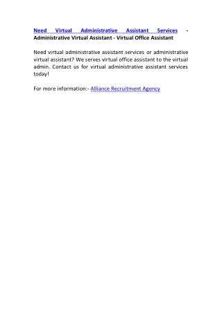 need administrative virtual assistant virtual