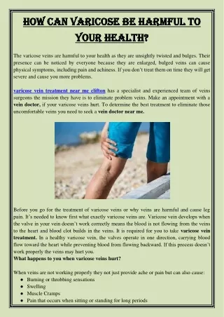 how can varicose be harmful to how can varicose