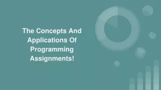 the concepts and applications of programming assignments