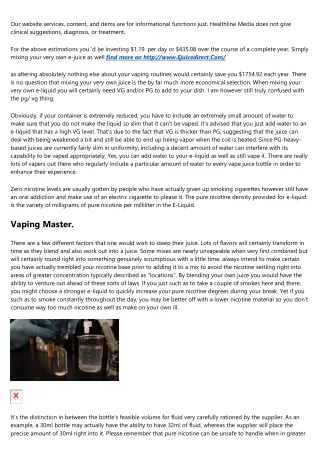 Pure Nicotine Shot Calculator.