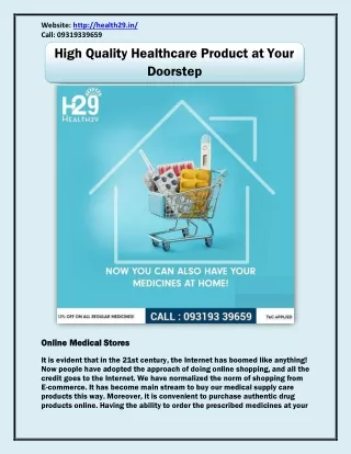 Online Medical Store - High Quality Healthcare Product at Your Doorstep