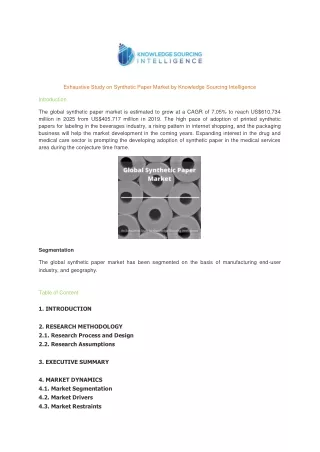 exhaustive study on synthetic paper market