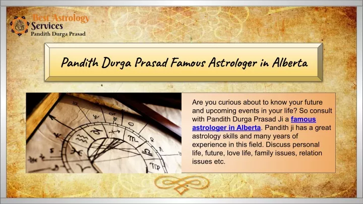 pandith durga prasad famous astrologer in alberta