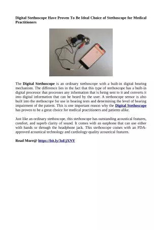 digital stethoscope have proven to be ideal