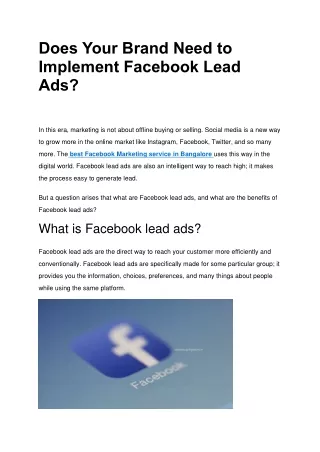 does your brand need to implement facebook lead