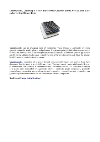 geocomposites consisting of geonet bonded with