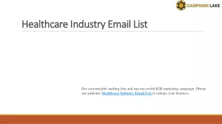 Healthcare Industry Email List