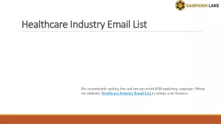 Healthcare Industry Email Listp