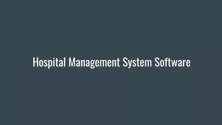 hospital management system software