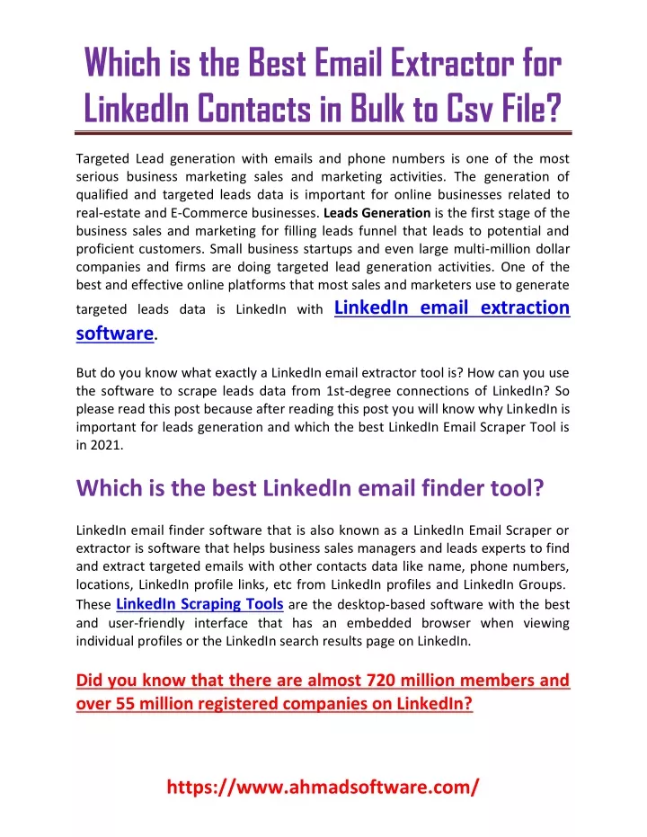 which is the best email extractor for linkedin