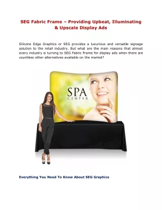 seg fabric frame providing upbeat illuminating