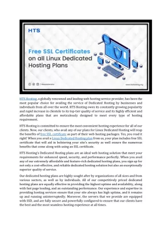 hts hosting a globally renowned and leading