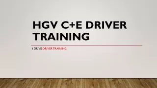 HGV C E Driver Training