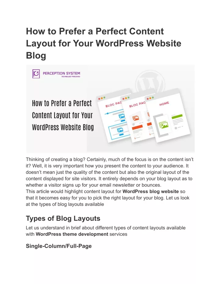 how to prefer a perfect content layout for your