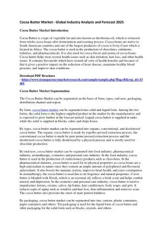 cocoa butter market global industry analysis