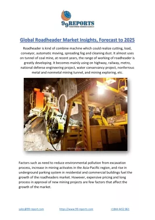 global roadheader market insights forecast to 2025