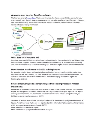 amazon interface for tax consultants
