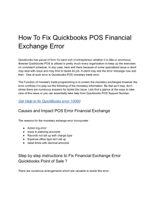 how to fix quickbooks pos financial exchange error