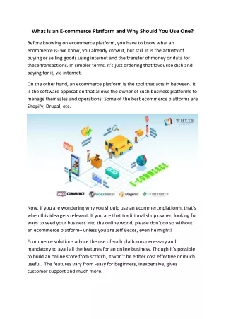 what is an e commerce platform and why should