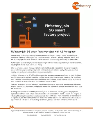 fitfactory join 5g smart factory project with