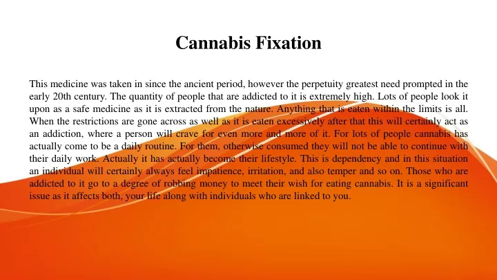 cannabis fixation