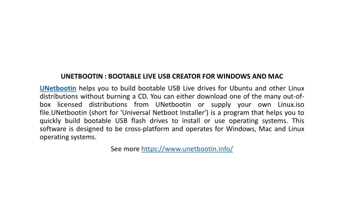 unetbootin bootable live usb creator for windows