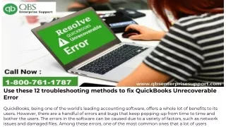 Fix Unrecoverable Error in QuickBooks Desktop [Easy Methods]