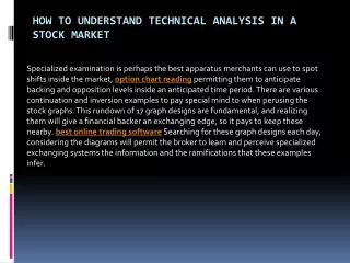 How to understand technical analysis in a stock