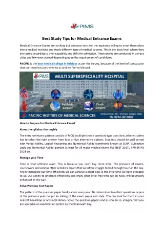 Best Study Tips for Medical Entrance Exams