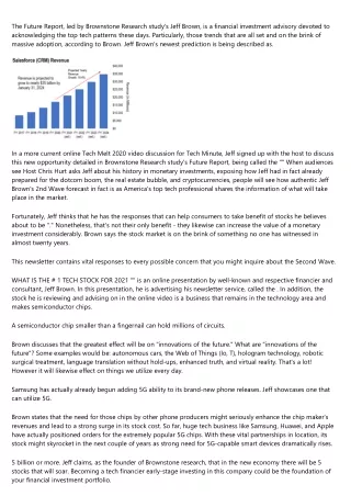 the future report led by brownstone research