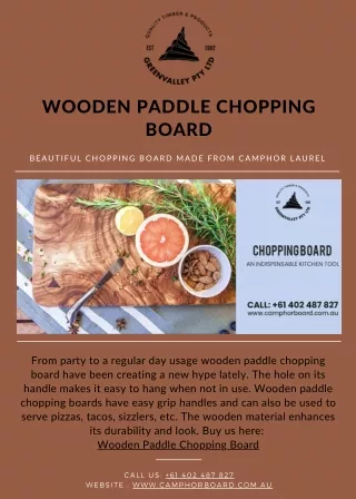 Wooden Paddle Chopping Board