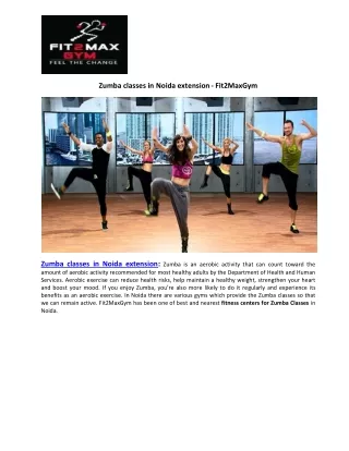 zumba classes in noida extension fit2maxgym