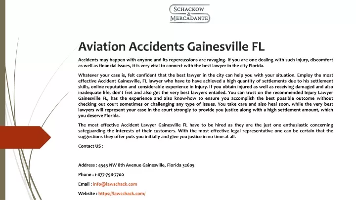 aviation accidents gainesville fl