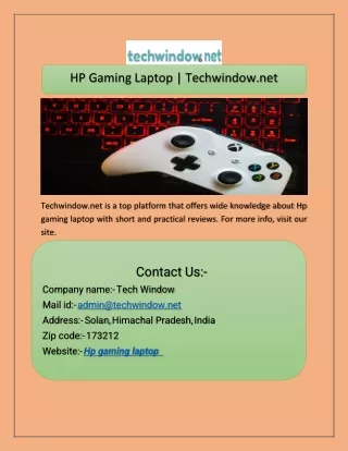HP Gaming Laptop  Techwindow.net