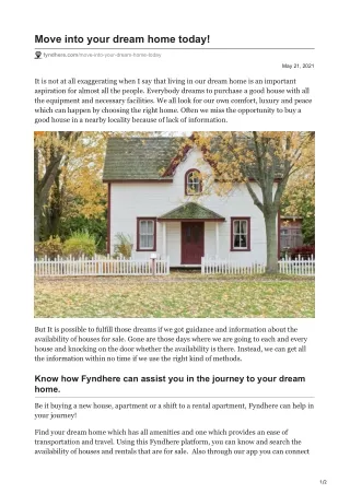 fyndhere.com-Move into your dream home today