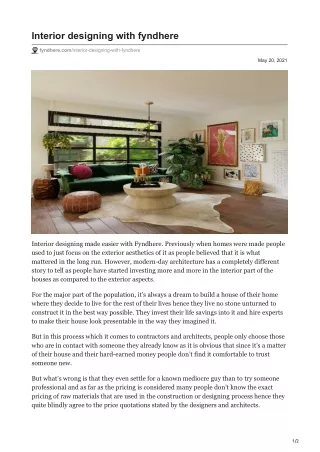fyndhere.com-Interior designing with fyndhere