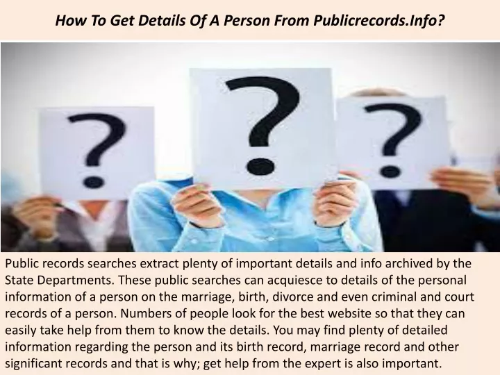how to get details of a person from publicrecords info