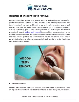 Benefits of wisdom teeth removal