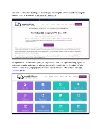 since 2001 we have been building websites