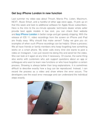 get buy iphone london in new function