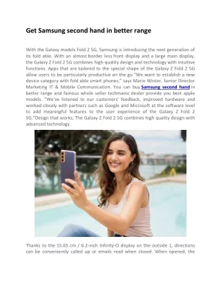 get samsung second hand in better range