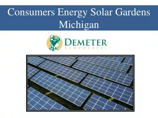 Consumers Energy Solar Gardens Michigan