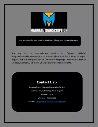 Interpretation Service Provider in Kolkata | Magnatetranscription.com