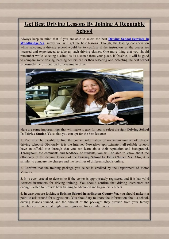 get best driving lessons by joining a reputable