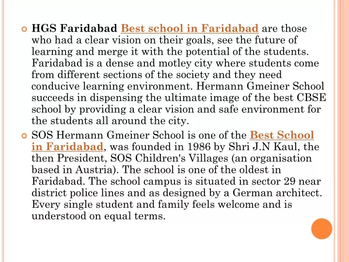 hgs faridabad best school in faridabad are those
