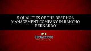 5 Qualities Of The Best HOA Management Company