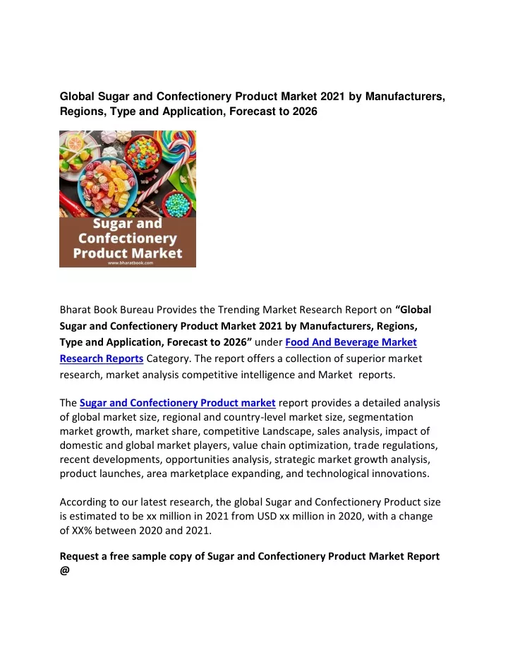 global sugar and confectionery product market