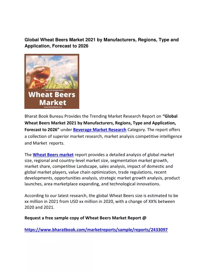global wheat beers market 2021 by manufacturers