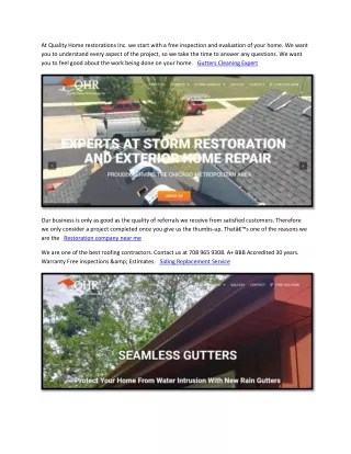 at quality home restorations inc we start with